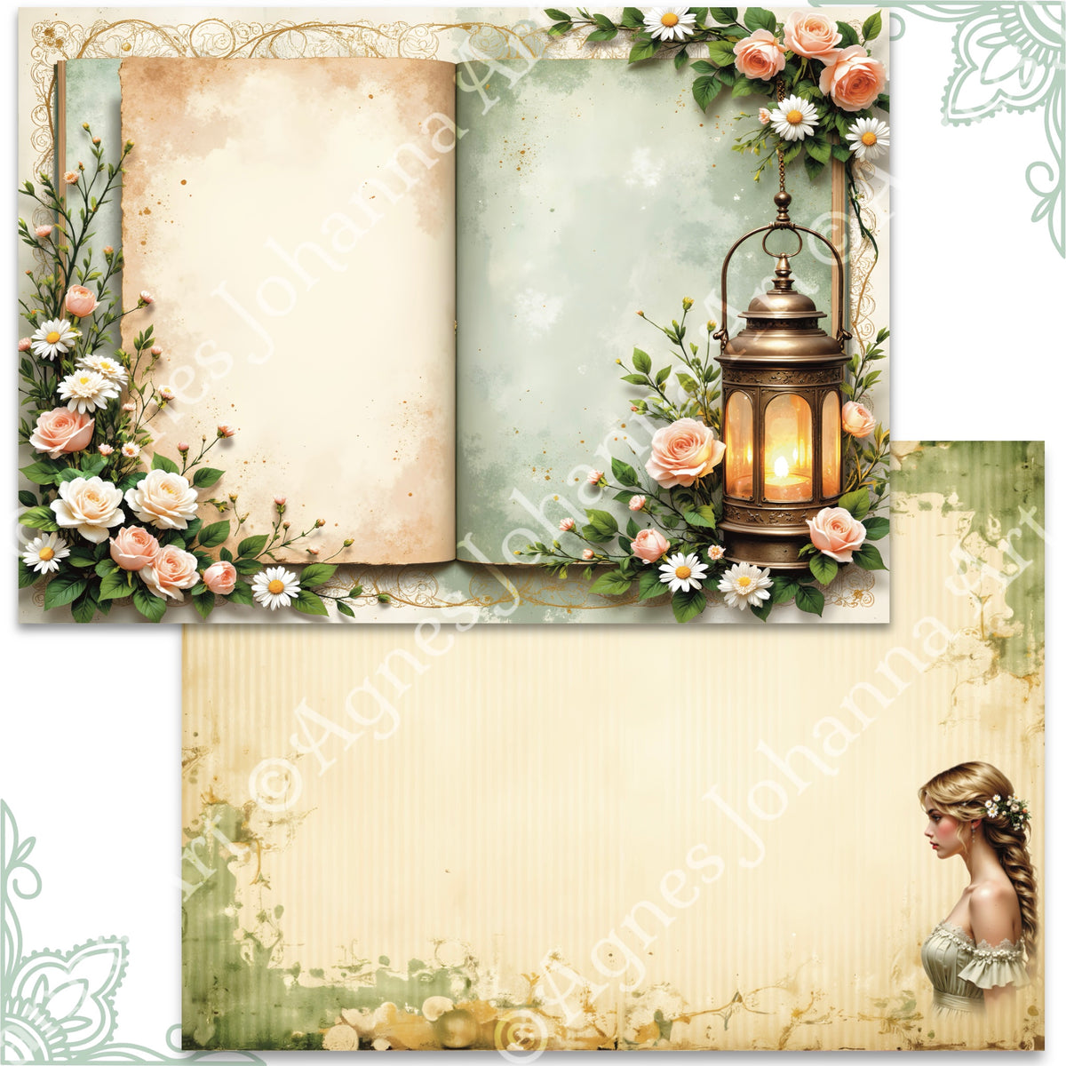 Digitales Papierset "Gartenromantik" - A4 zum Ausdrucken