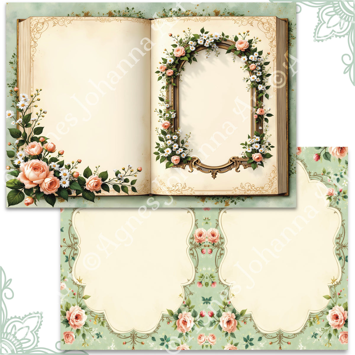 Digitales Papierset "Gartenromantik" - A4 zum Ausdrucken