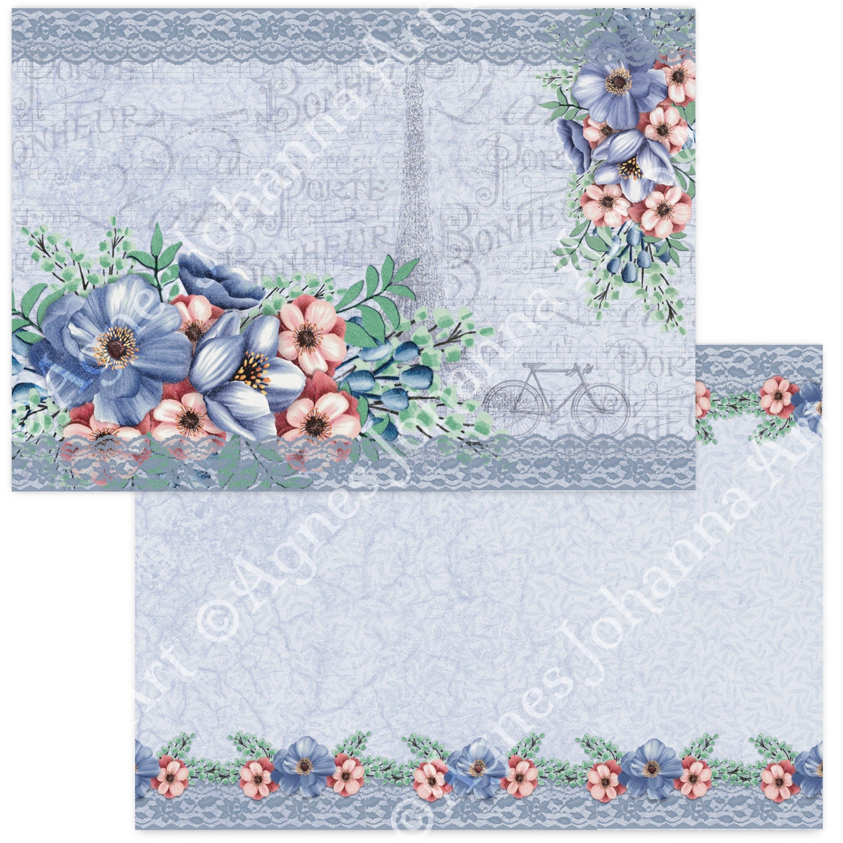 Gedrucktes Papierset "Porte Bonheur"