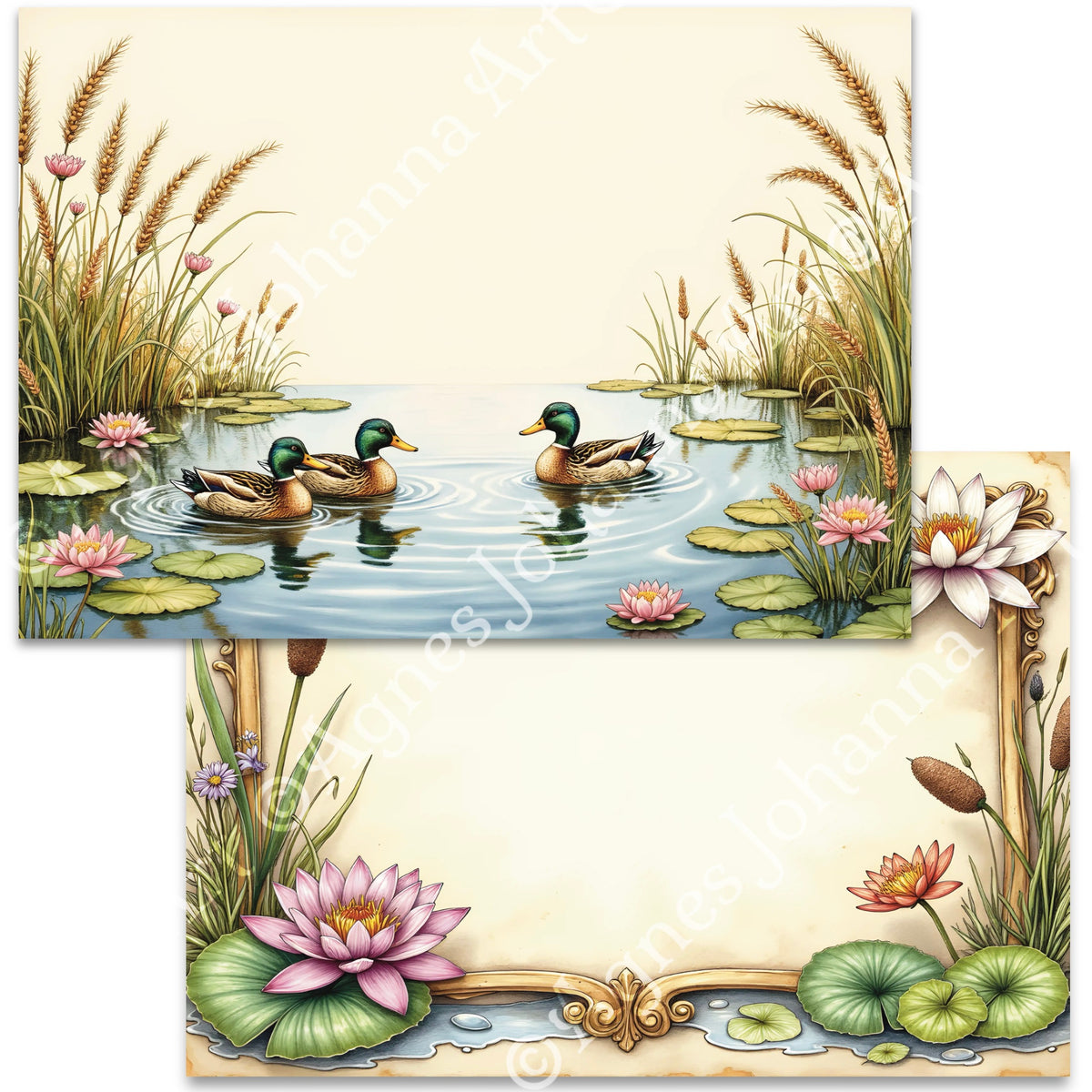 Gedrucktes Papierset "Schwanensee"