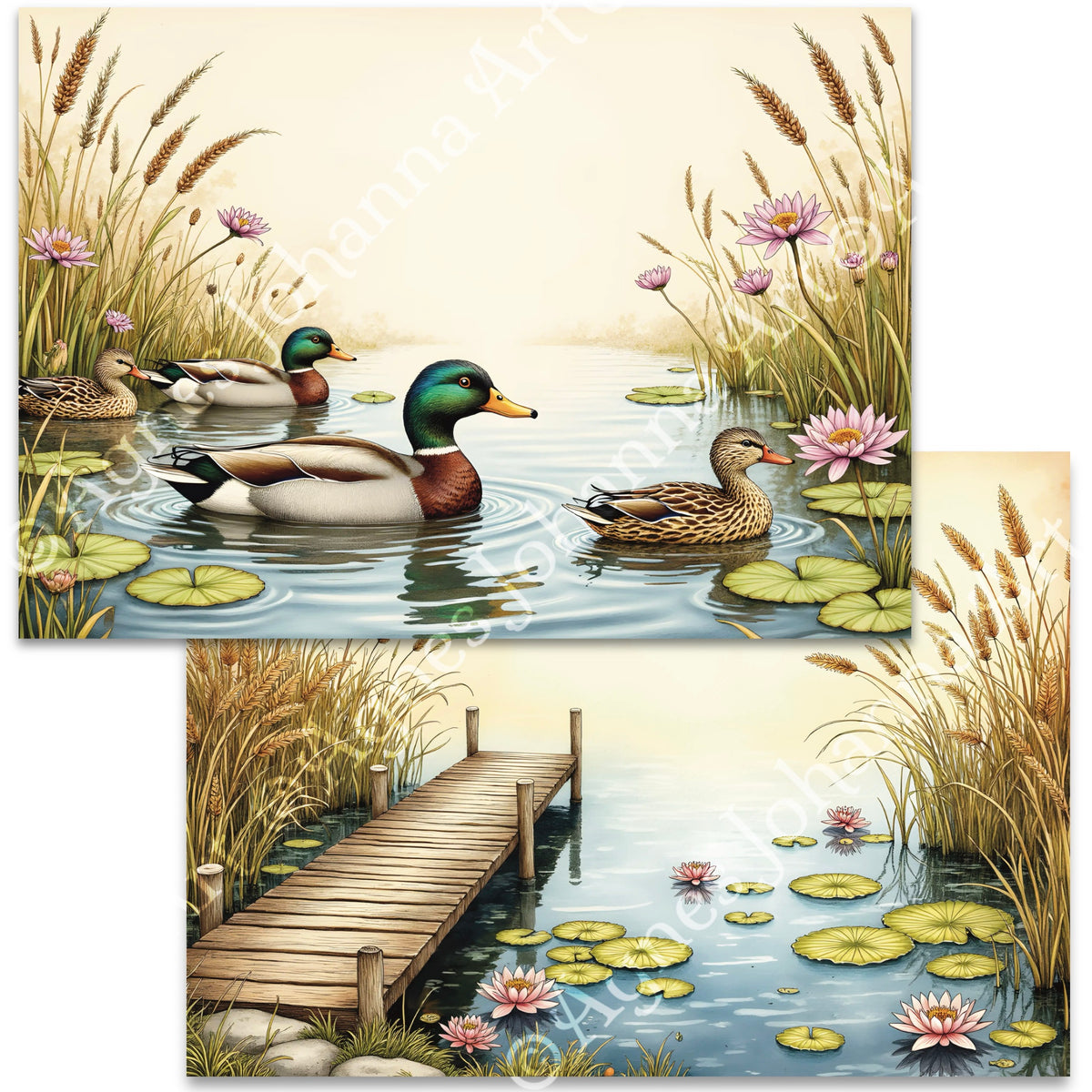 Digitales Papierset "Schwanensee" - A4 zum Ausdrucken