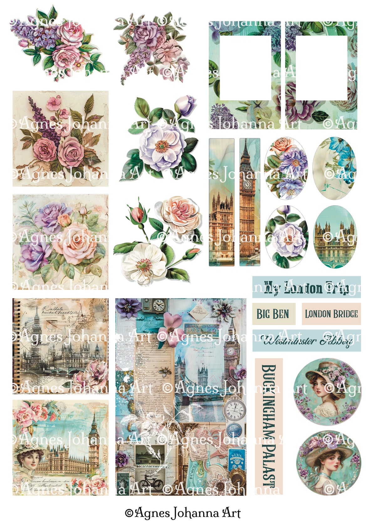 Gedrucktes Papierset "London Trip"