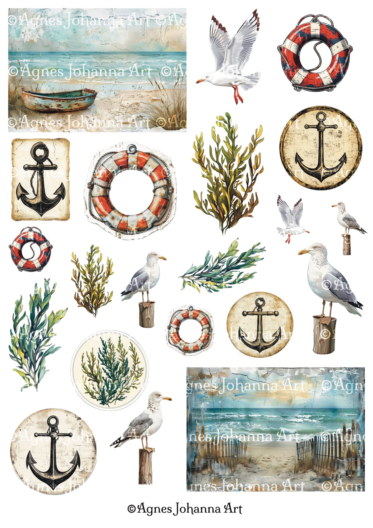 Gedrucktes Papierset "Meeresbrise"