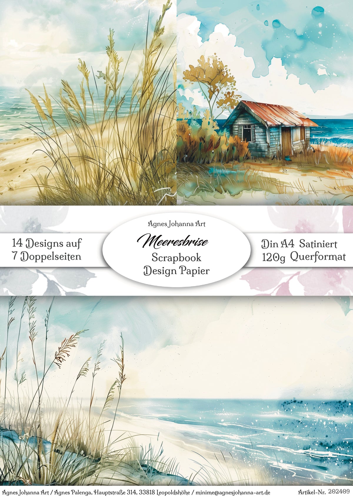 Gedrucktes Papierset "Meeresbrise"