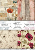Gedrucktes Papierset "Mohnblumen"