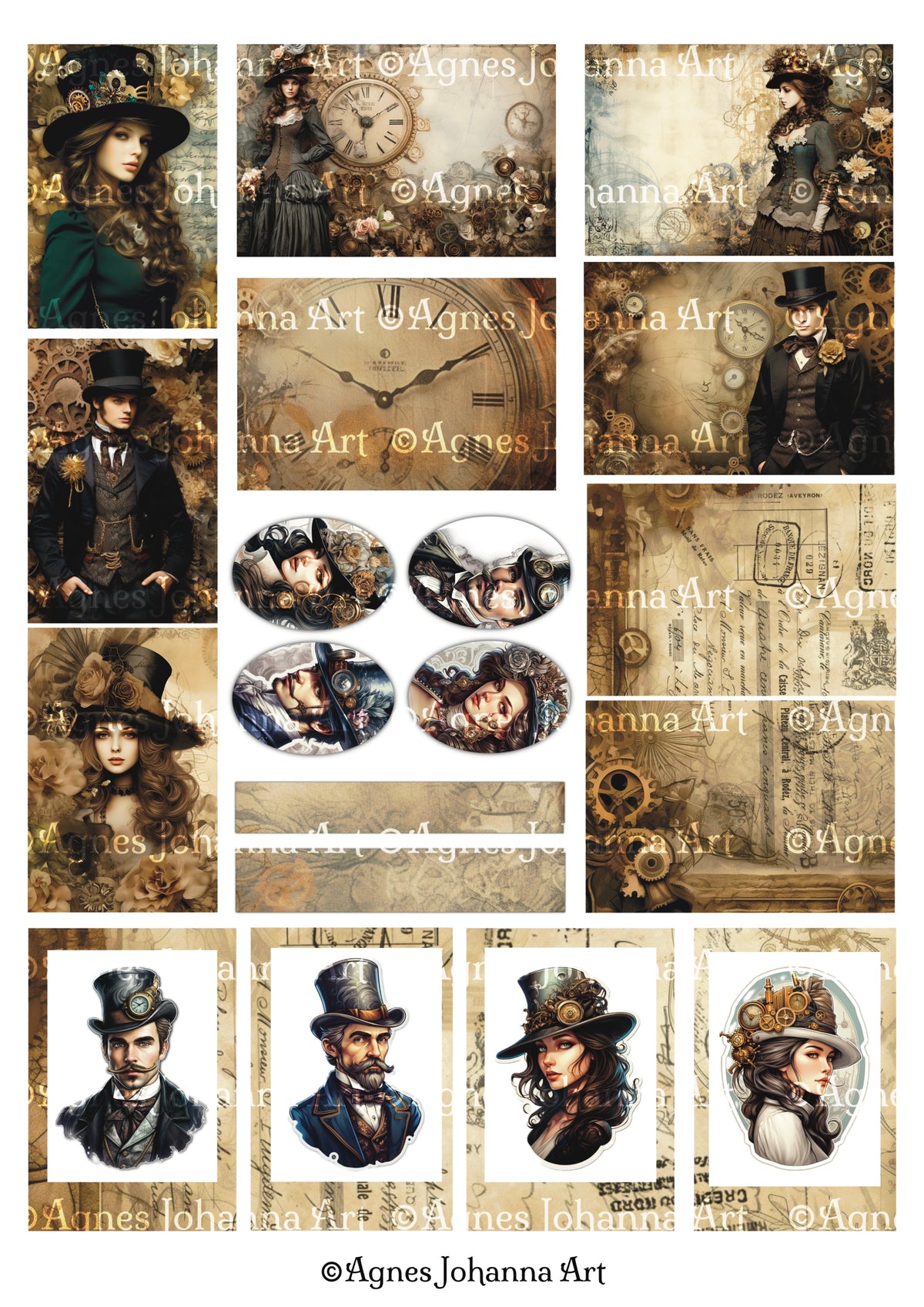 Gedrucktes Papierset "Mystischer Steampunk"