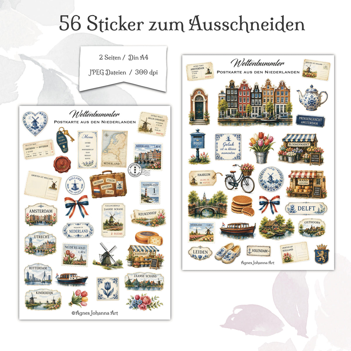 Digitale Fuzzy Cuts „Weltenbummler“ – Postkarte aus Niederlande