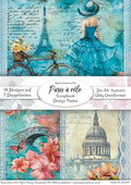 Gedrucktes Papierset "Paris a Velo"