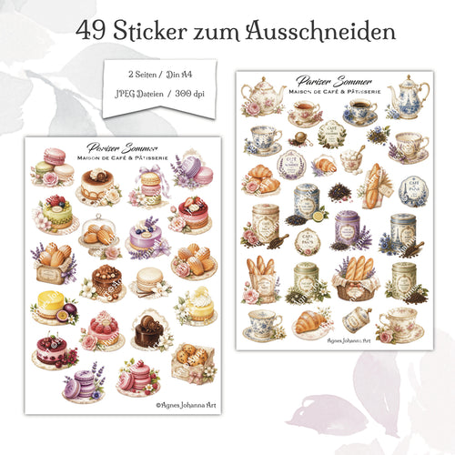 Digitale Fuzzy Cuts „Pariser Sommer“ – Maison de Cafe / Patisserie