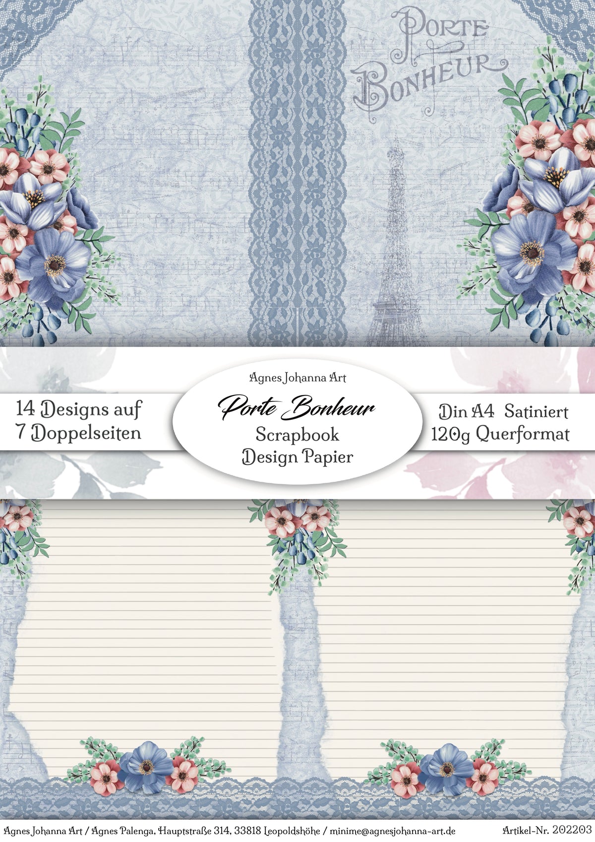 Gedrucktes Papierset "Porte Bonheur"