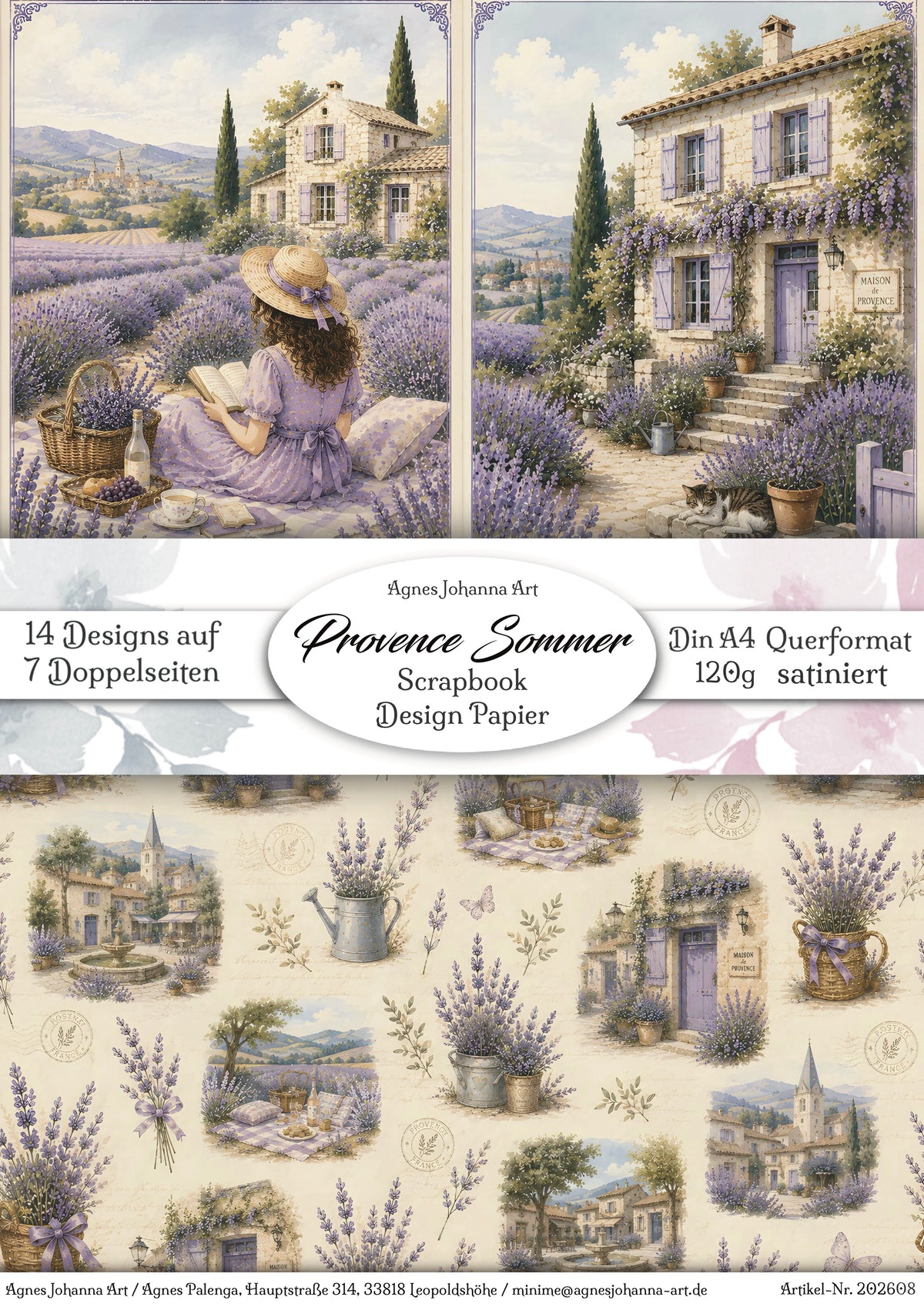 Gedrucktes Papierset "Provence Sommer"