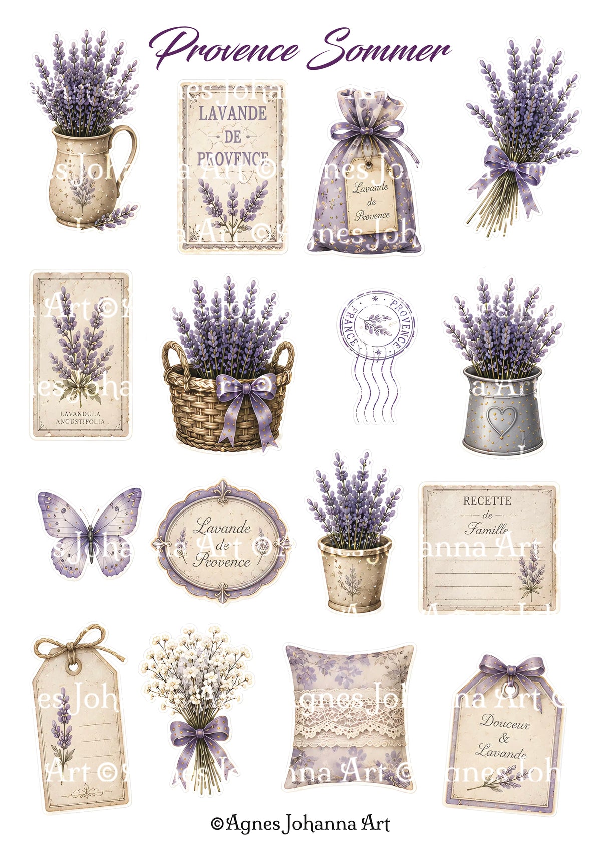 Gedrucktes Papierset "Provence Sommer"
