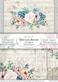 Gedrucktes Papierset "Rosen und Anemonen"