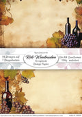 Gedrucktes Papierset "Rote Weintrauben"
