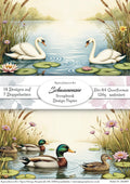 Gedrucktes Papierset "Schwanensee"