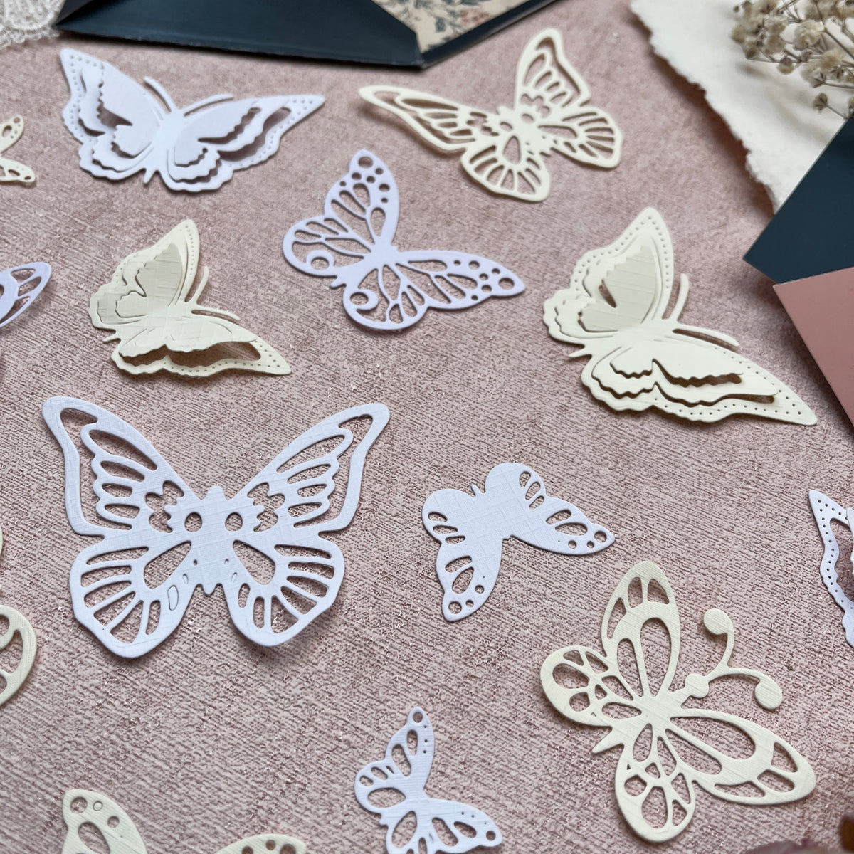 Papier-Stanzteile – Schmetterlinge | Handgefertigtes Die-Cut-Set für Junk Journal & Scrapbooking (Kopie)