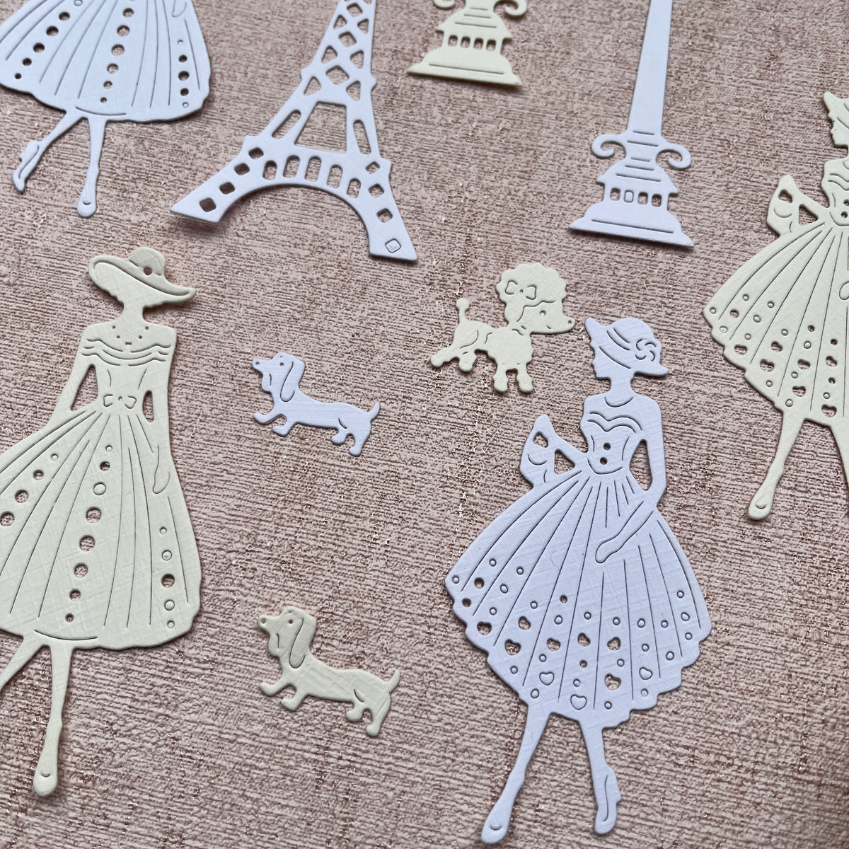 Papier-Stanzteile – Paris | Handgefertigtes Die-Cut-Set für Junk Journal & Scrapbooking