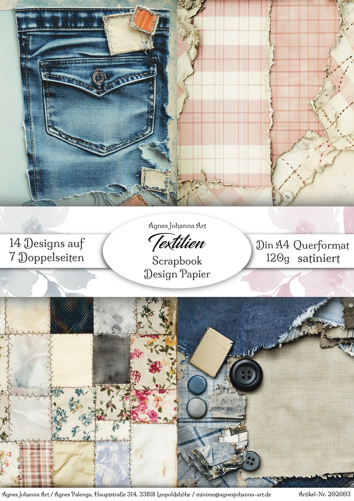 Gedrucktes Papierset "Textilien"