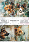 Gedrucktes Papierset "Tierische Freunde - Hunde"