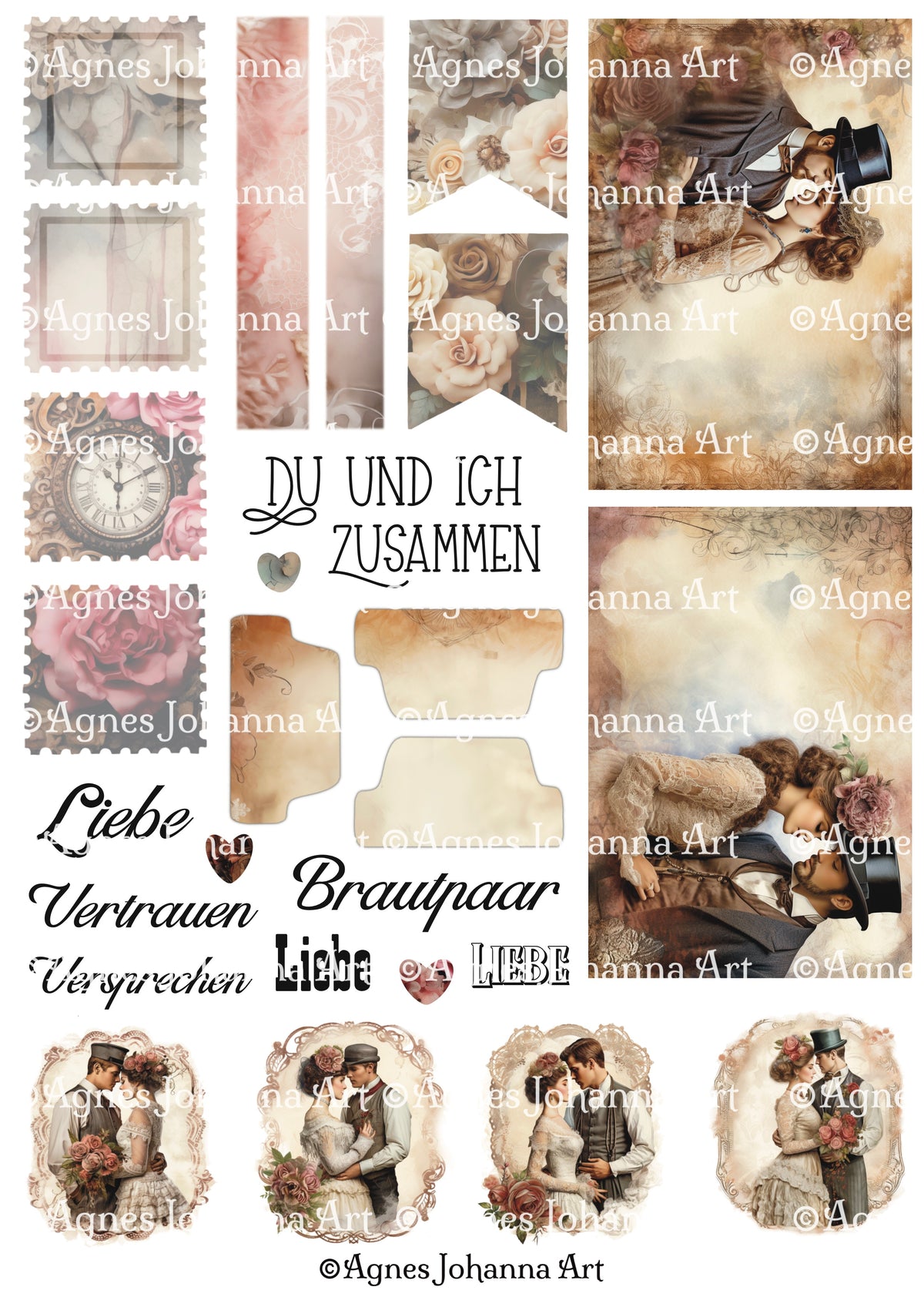 Gedrucktes Papierset "Timeless Love"