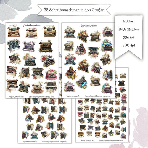 Digitale Fuzzy Cuts "Schreibmaschinen"