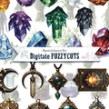 Digitale Fuzzy Cuts „Mysterium" -Kräuter und Kristalle