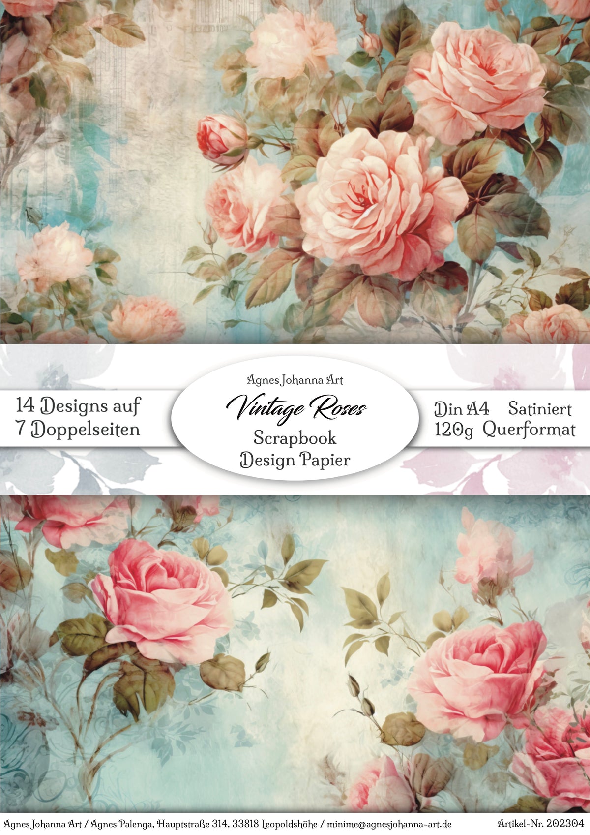 Gedrucktes Papierset "Vintage Roses"