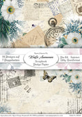 Gedrucktes Papierset "Weisse Anemonen"