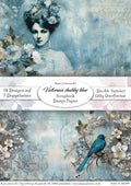 Gedrucktes Papierset "Victorian Shabby Blue"