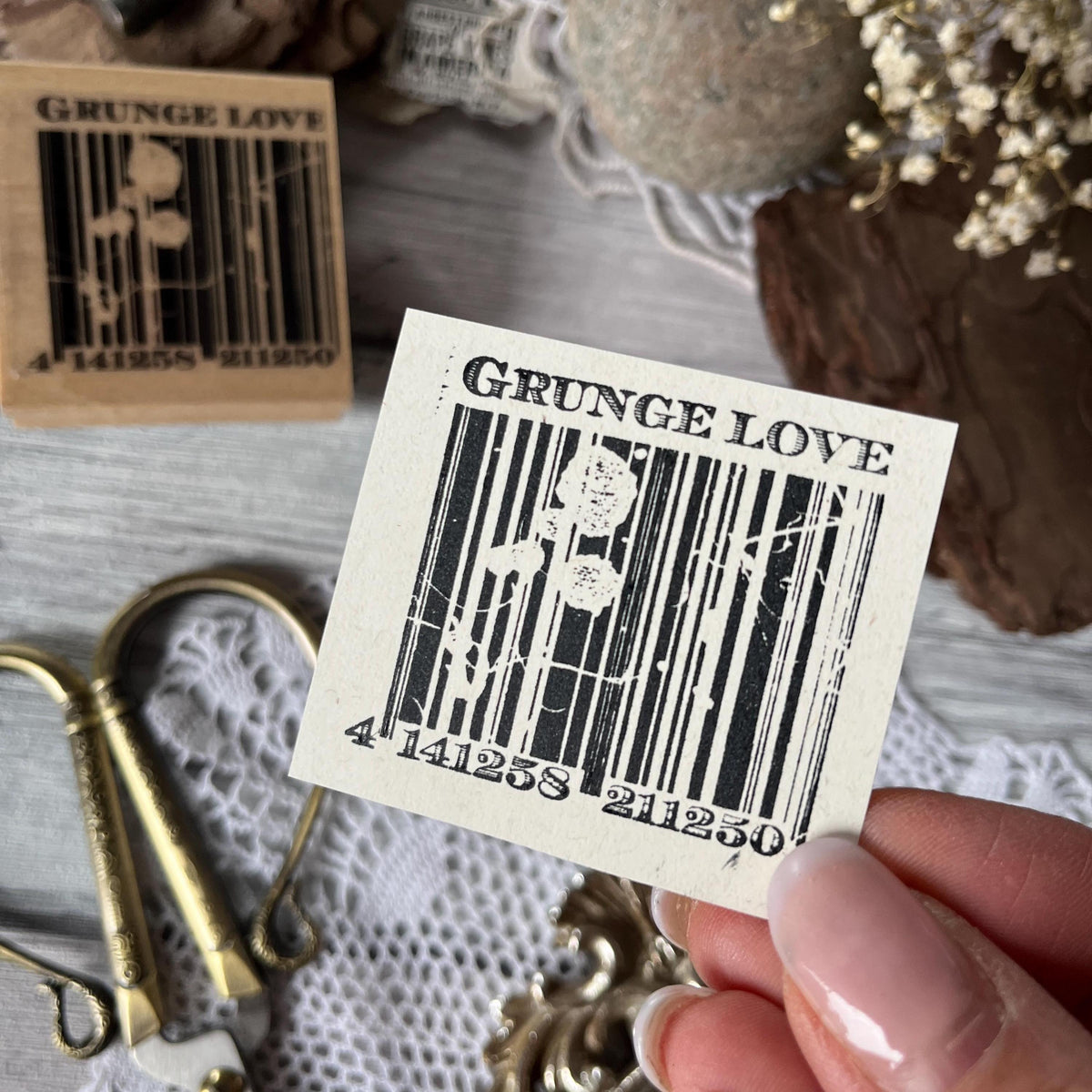 Holzstempel „Barcode“ – 5 x 5 cm