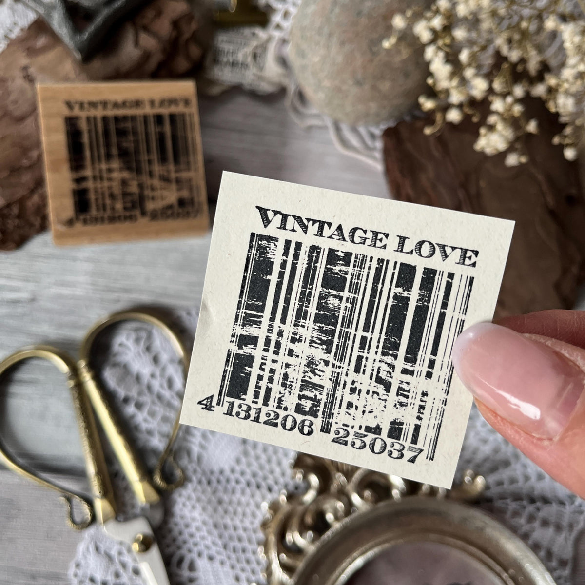 Holzstempel „Barcode“ – 5 x 5 cm