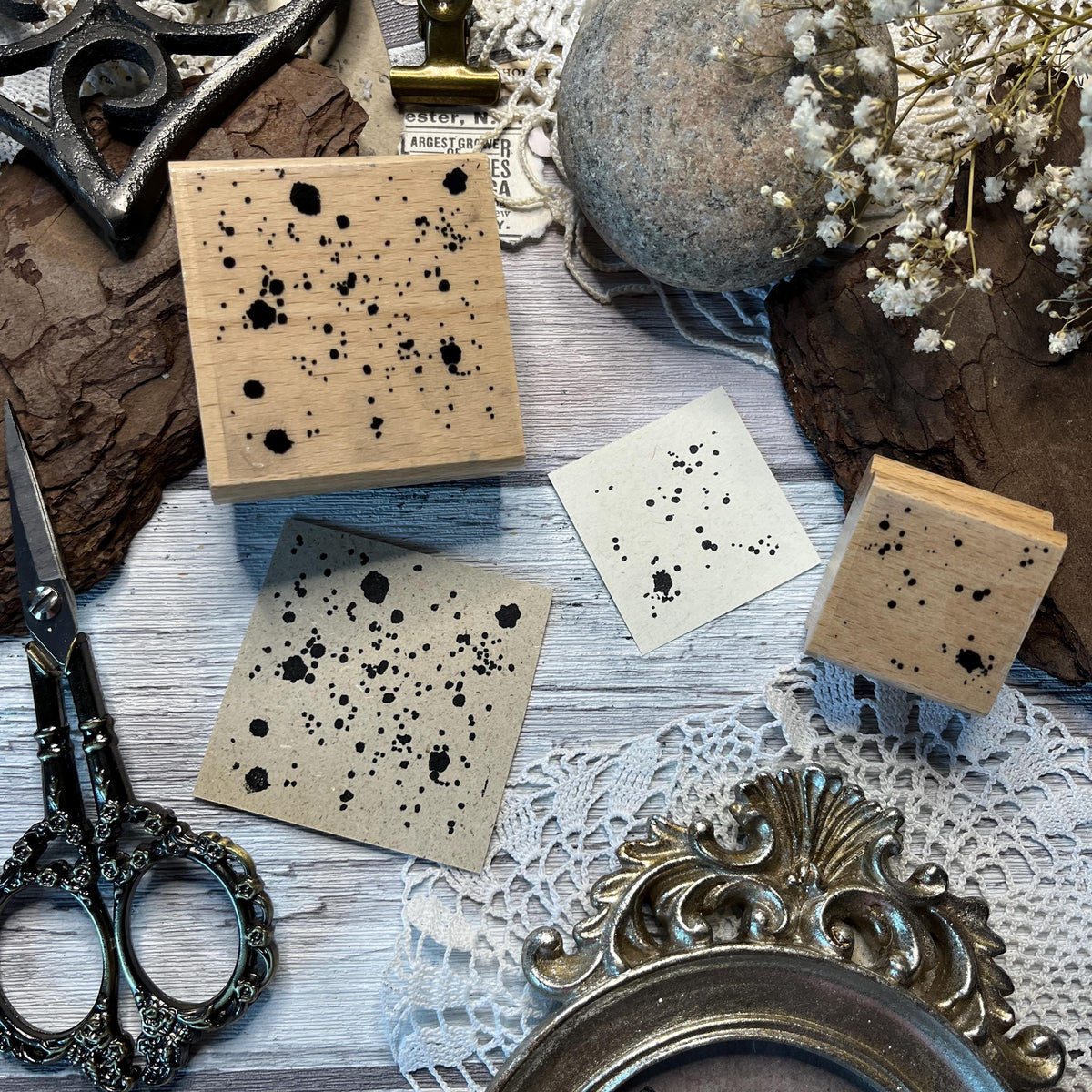 Holzstempel „Muster“ – 5 x 5 cm und 3 x 3 cm