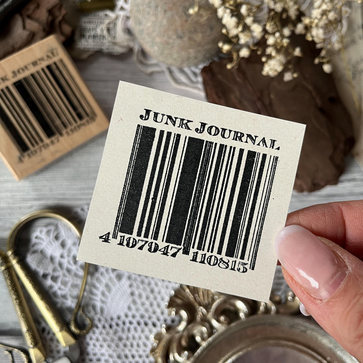 Holzstempel „Barcode“ – 5 x 5 cm