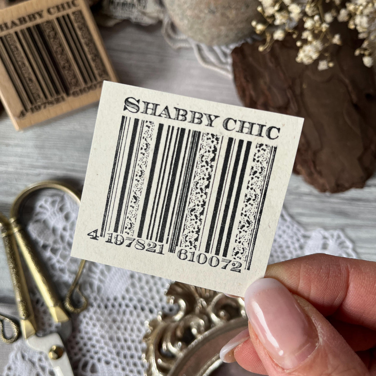 Holzstempel „Barcode“ – 5 x 5 cm
