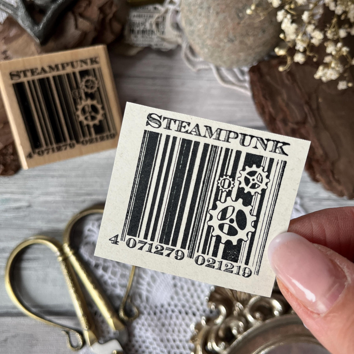 Holzstempel „Barcode“ – 5 x 5 cm
