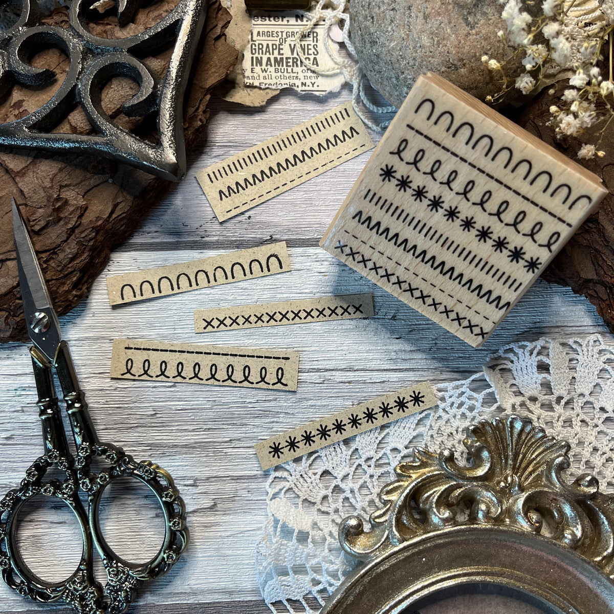 Holzstempel „Muster“ – 5 x 5 cm und 3 x 3 cm